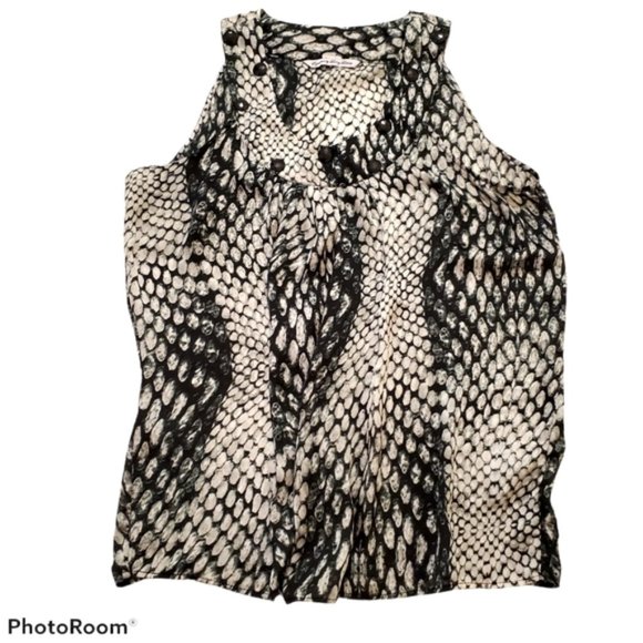 Black snakeskin print sleeveless size xlarge - Picture 1 of 4